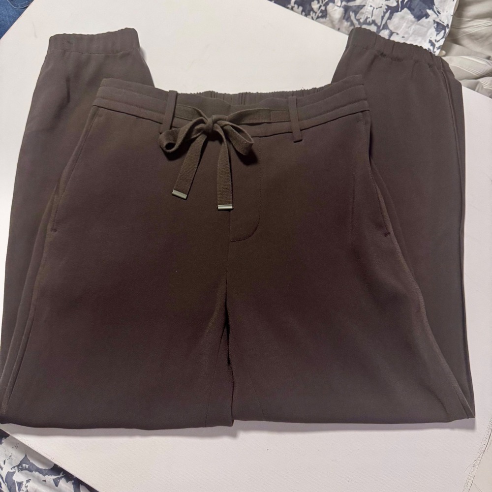 Vince XS‎ Easy Pull On Ankle Pants Brown Triacetate Drawstring